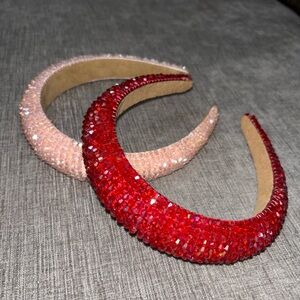 Crystal Headbands in Red and Pink